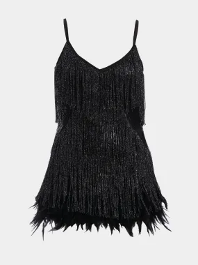 Midsize Fringe Latin Dance Mini Dress
