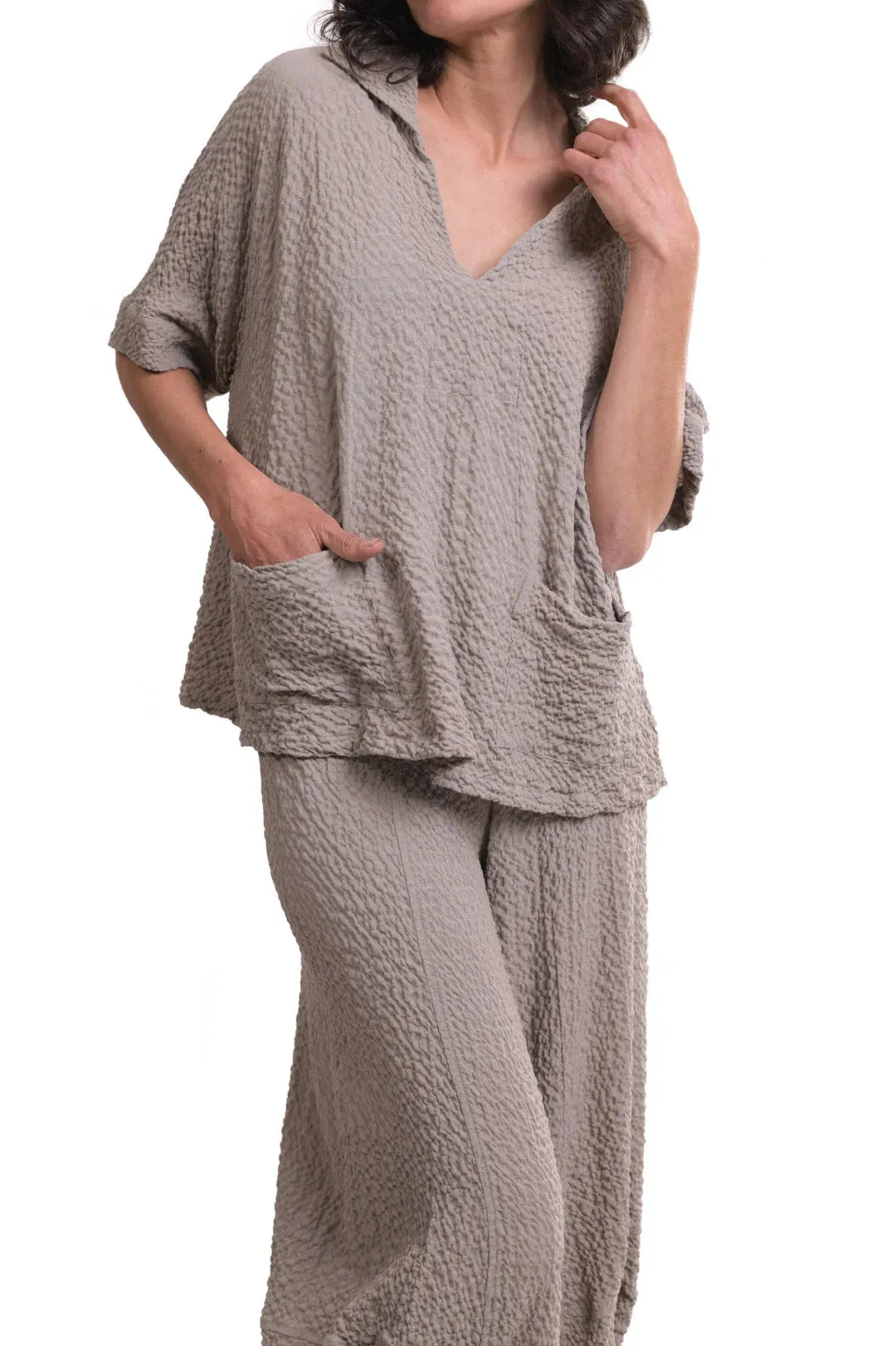 Mika Crepe Punto Pants, Stone