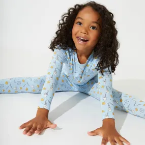 Milk & Cookies Blue Bamboo Kids Pajamas