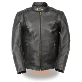 Milwaukee Leather LKM1900 Kids Side Lace Vented Scooter Leather Jacket