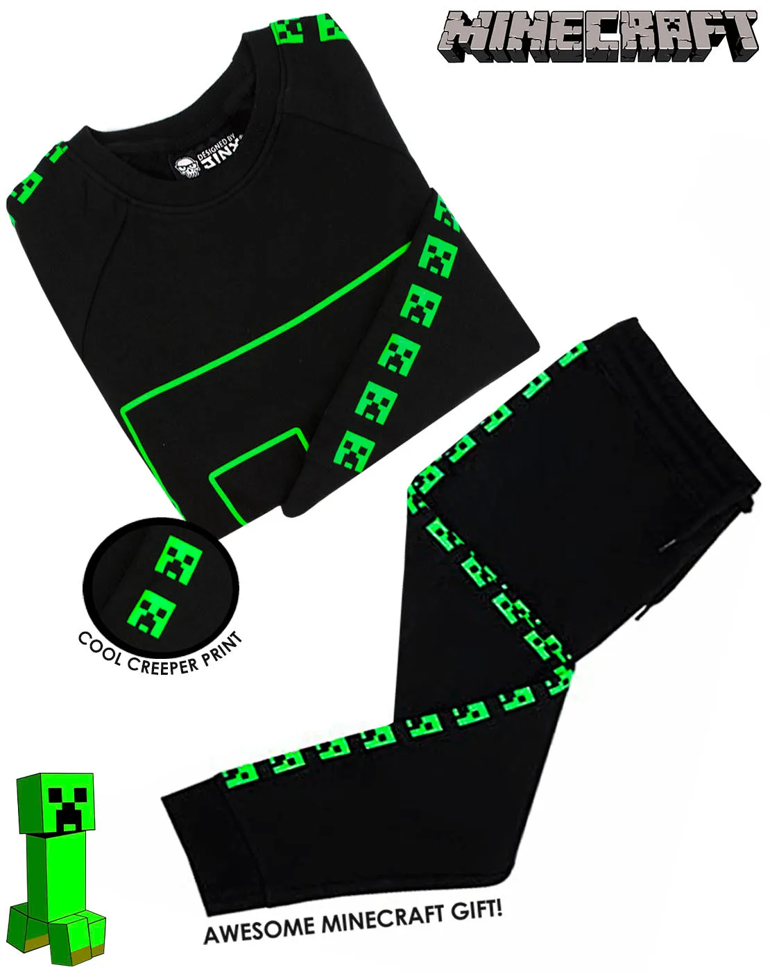 Minecraft Creeper Inside Boys Tracksuit