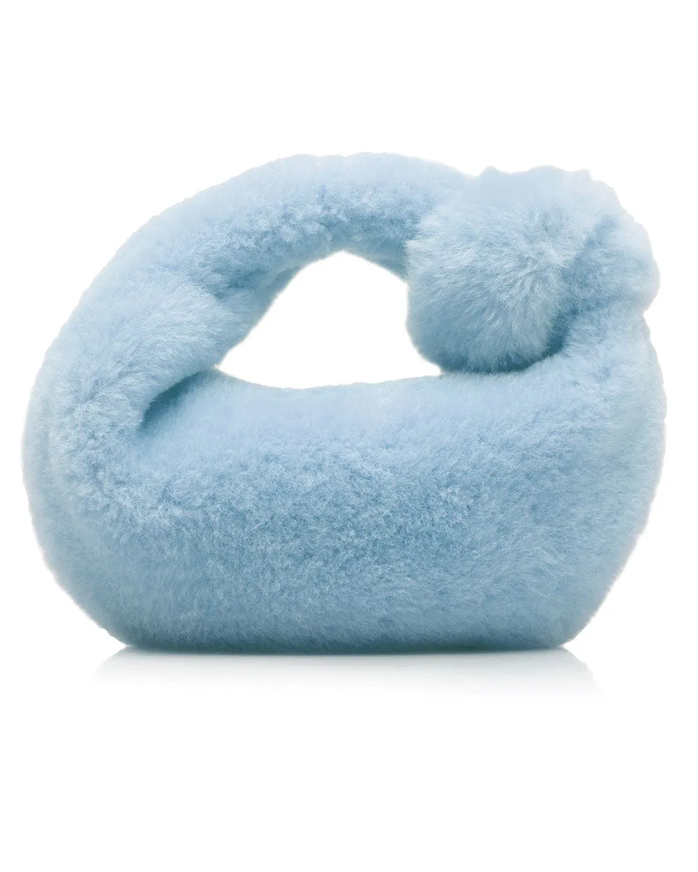 Mini Jodie Shearling Bag in Pale Blue