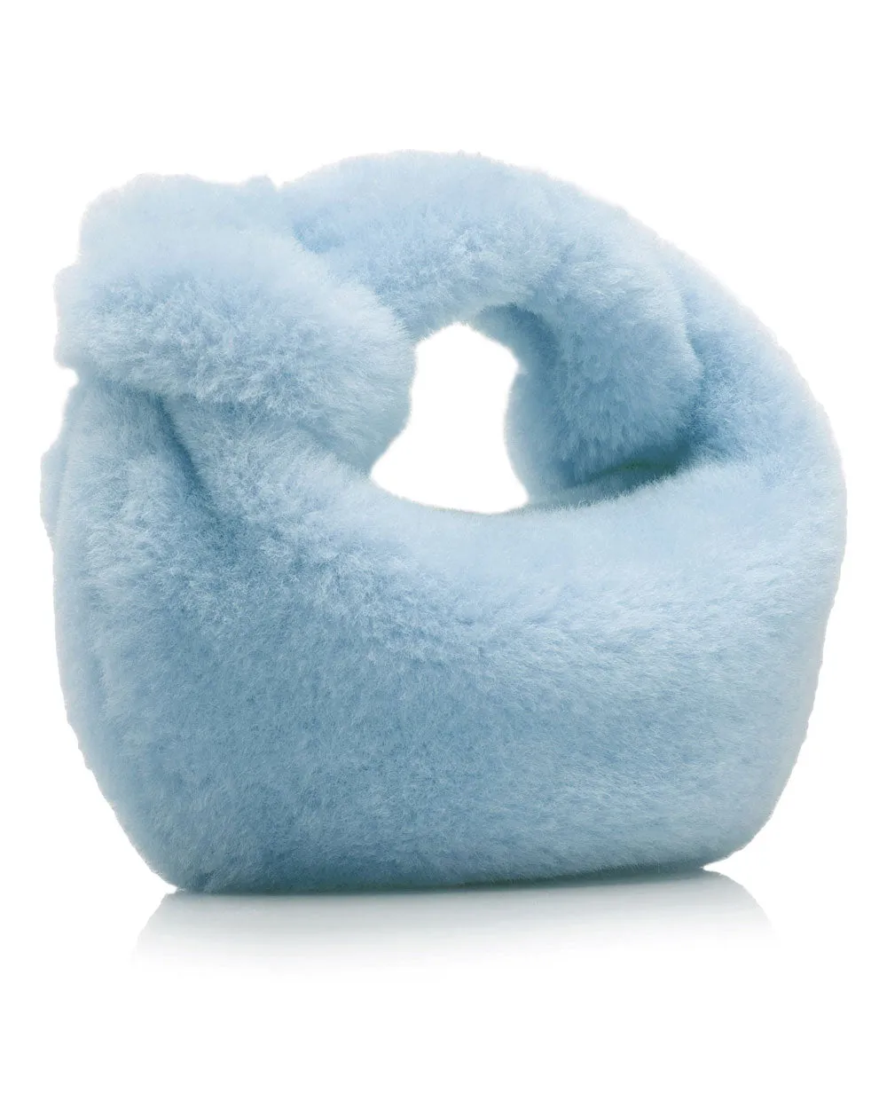 Mini Jodie Shearling Bag in Pale Blue