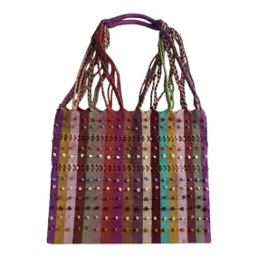 Mini Mexican Striped Hammock Bag Woven Tote from Oaxaca