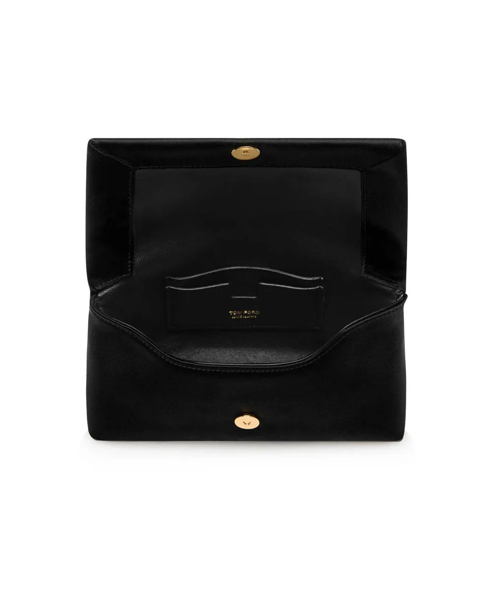 Mini Satin Shoulder Bag in Black