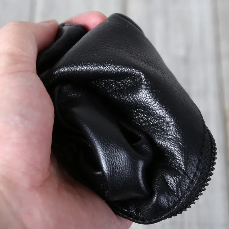 Minimalist Women Leather Clutch Wallet Black Leather Wallets for Women