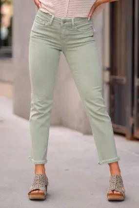 Mint Mid Rise Crop Straight