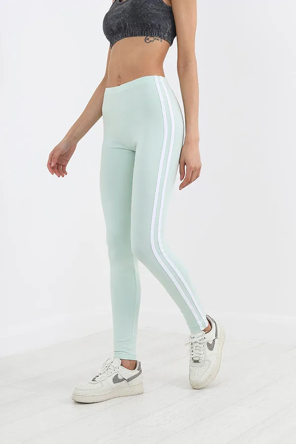 MINT STRETCHY STRIPED LEGGINGS