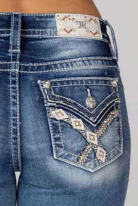 Miss Me Diamond Stitch Bootcut Jeans