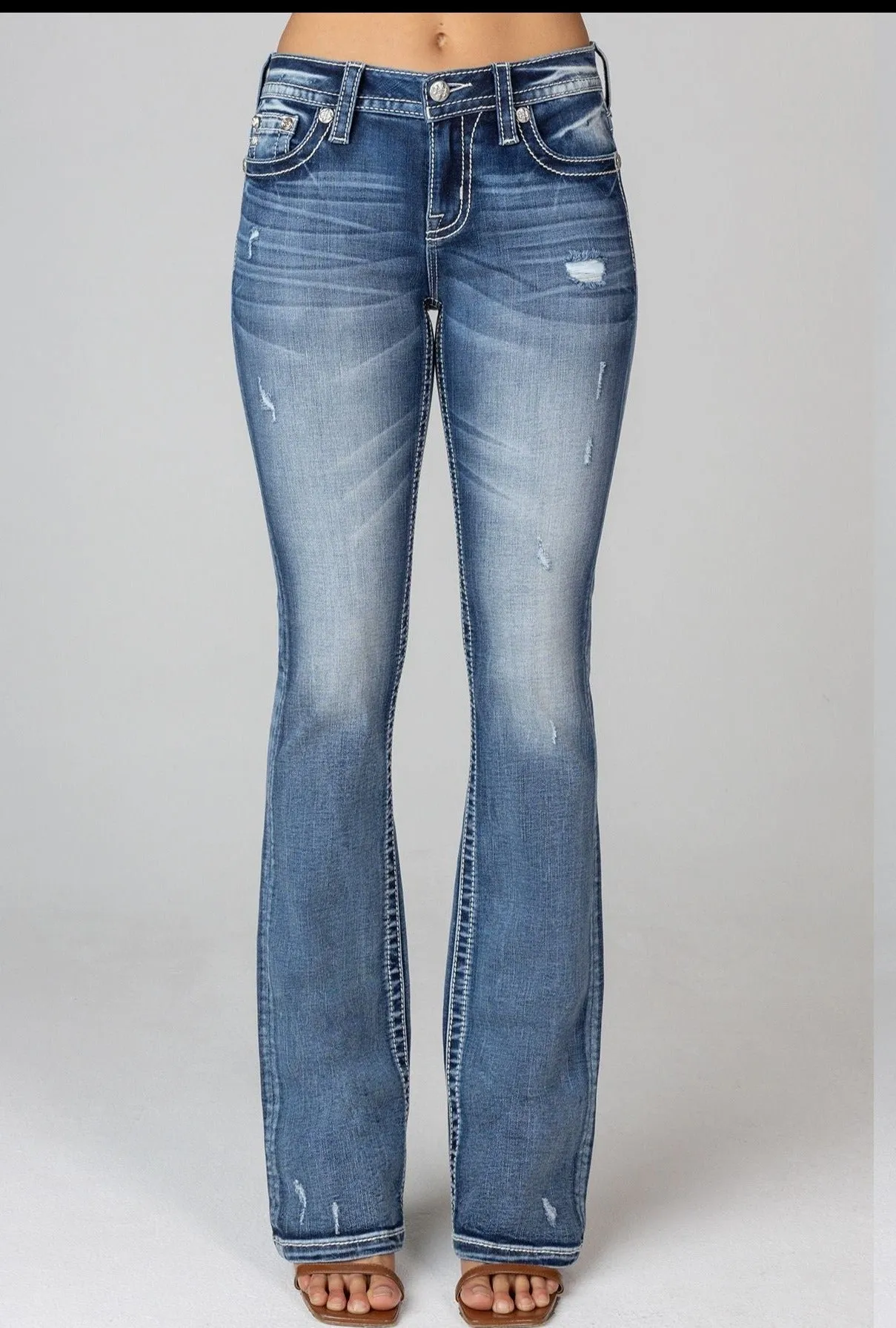 Miss Me Diamond Stitch Bootcut Jeans