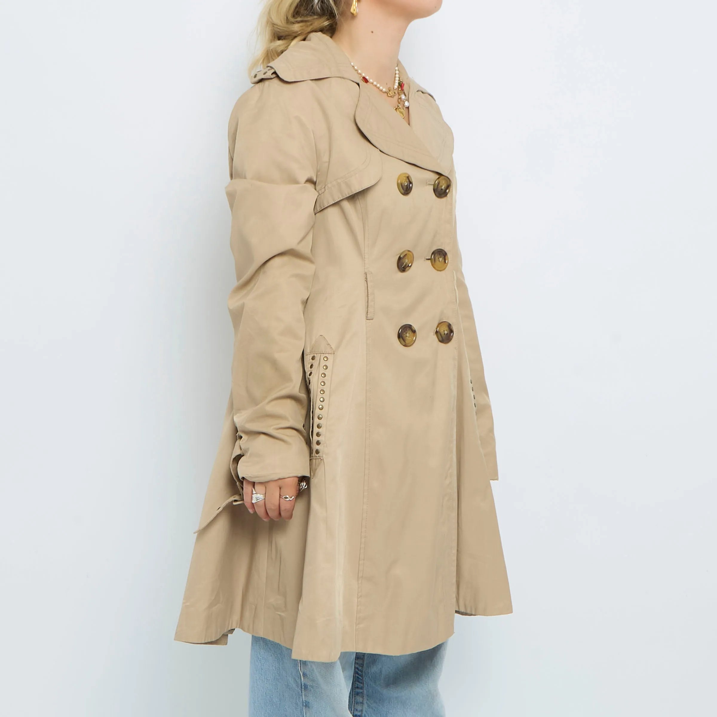 Miss Sixty Beige Swing Trench Coat - L