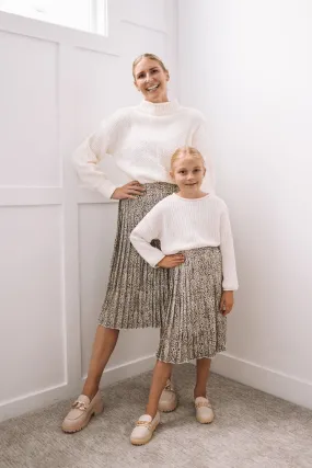 Missy Leopard Pleated Mommy and Me Matching Skirts