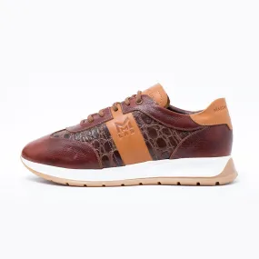 MMS030 Oil Brown Croc & Tan