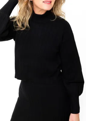 Mock Neck Sweater - Black