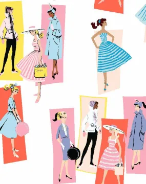 'Mod Shapes' Wallpaper by Barbie™ - Daffodil Persimmon