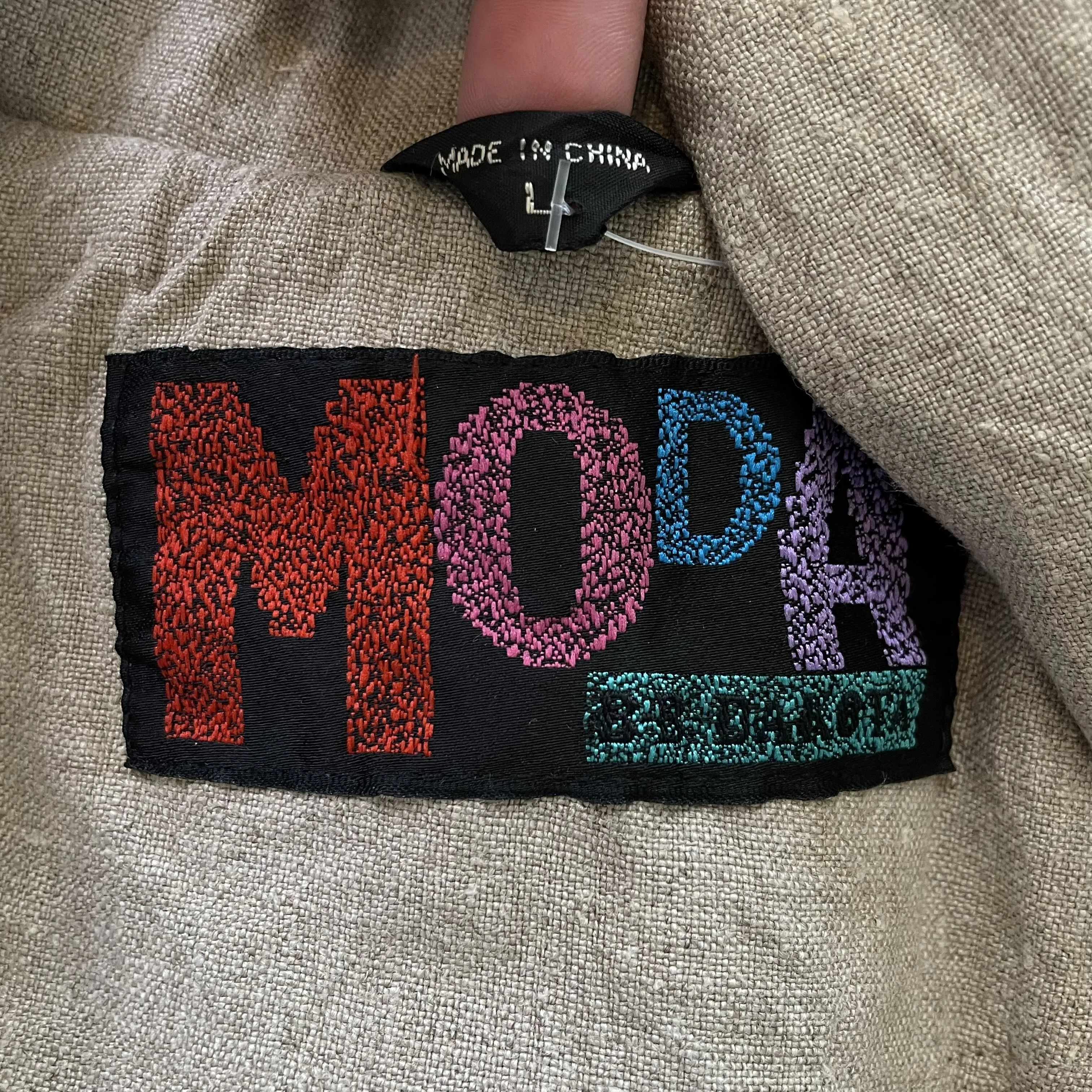 Moda BB Dakota | Women's Oatmeal Linen Long Trench Coat | Size: L
