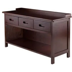 modern Wood Adriana Storage Hall Bench, Walnut Finish