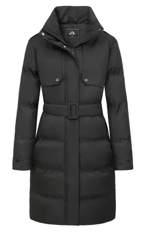 MOERDENG Women's Waterproof Long Winter Coat Warm Puffer Jacket Thickened Down Parka Maxi Coat
