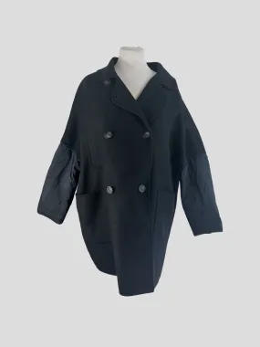 Moncler black virgin wool blend jacket size UK10/US6