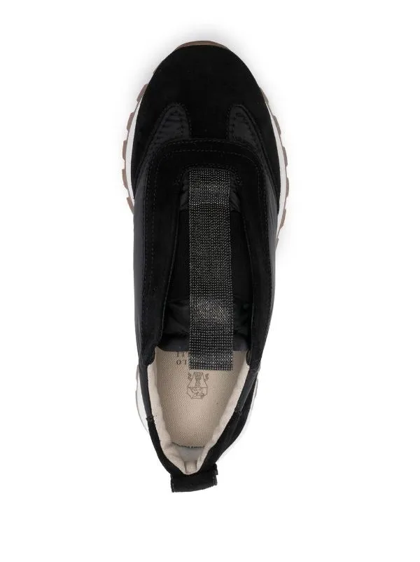 monili-embellished slip-on sneakers