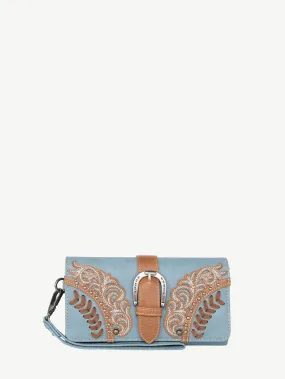 Montana West Floral Cut Out Buckle Wallet - Jean - MW1177W018