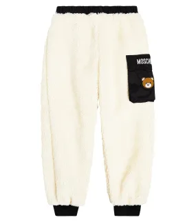 Moschino faux sheepskin sweatpants, white
