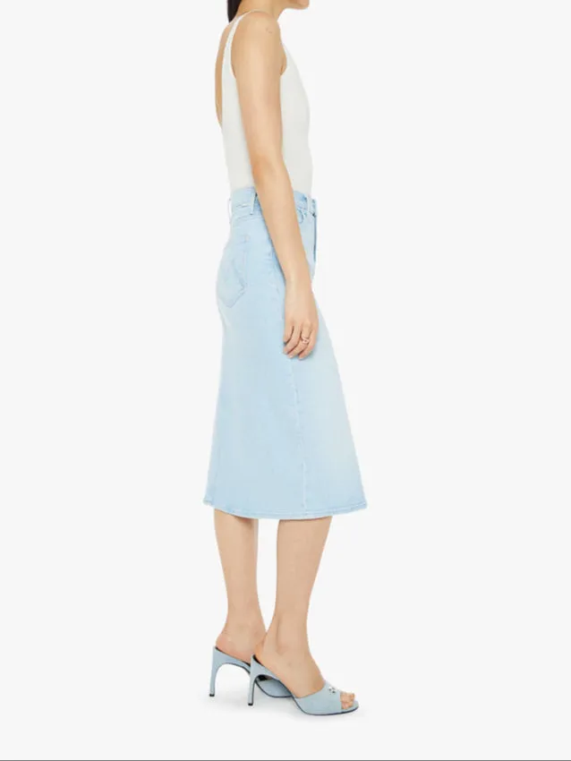 MOTHER DENIM SWOONER STRAIGHT A MIDI SKIRT