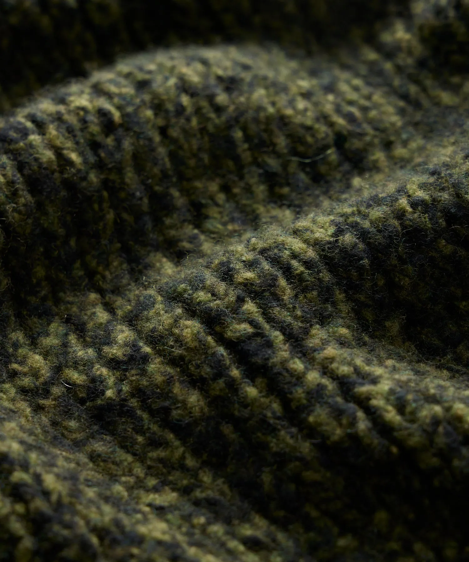 Mouliné Collared Sweater in Olive