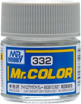 Mr. Hobby C332 Mr. Color Semi Gloss Light Aircraft Gray BS381C/627 Lacquer Paint 10ml