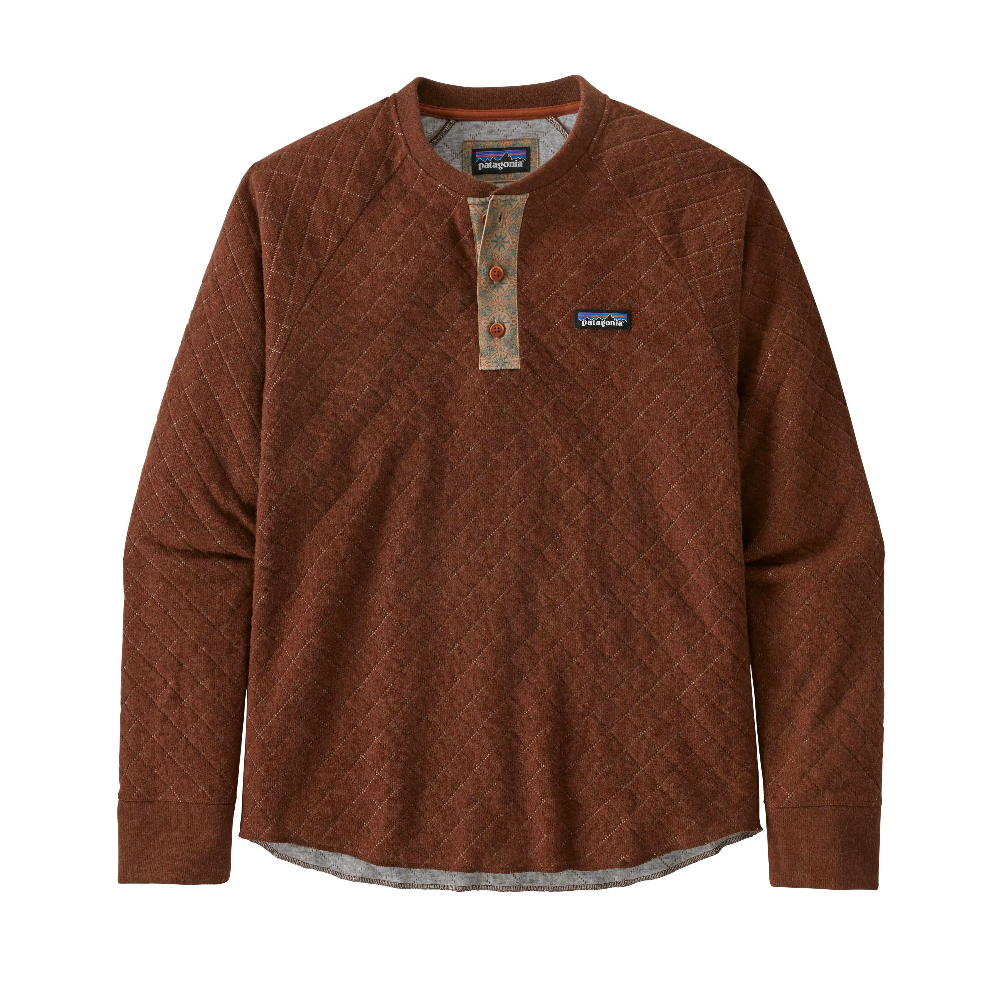 M's Wool Blend Diamond Quilt Henley
