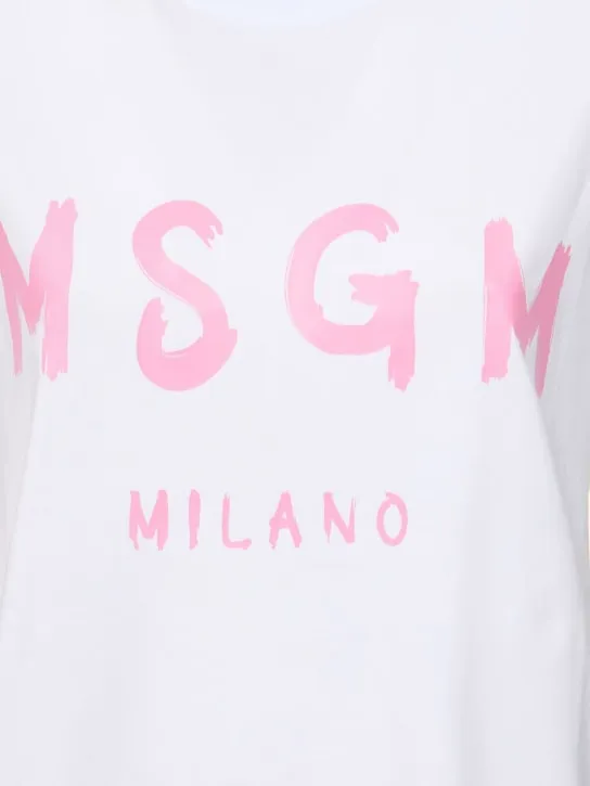 MSGM   Cotton jersey logo t-shirt 