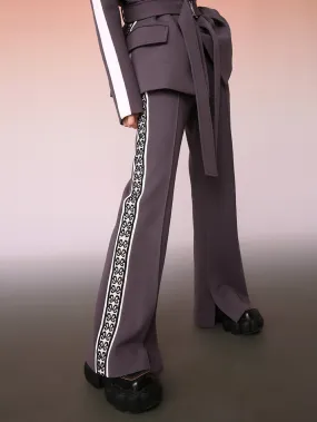 MUKZIN Spliced Casual Gray Versatile Bell Bottoms