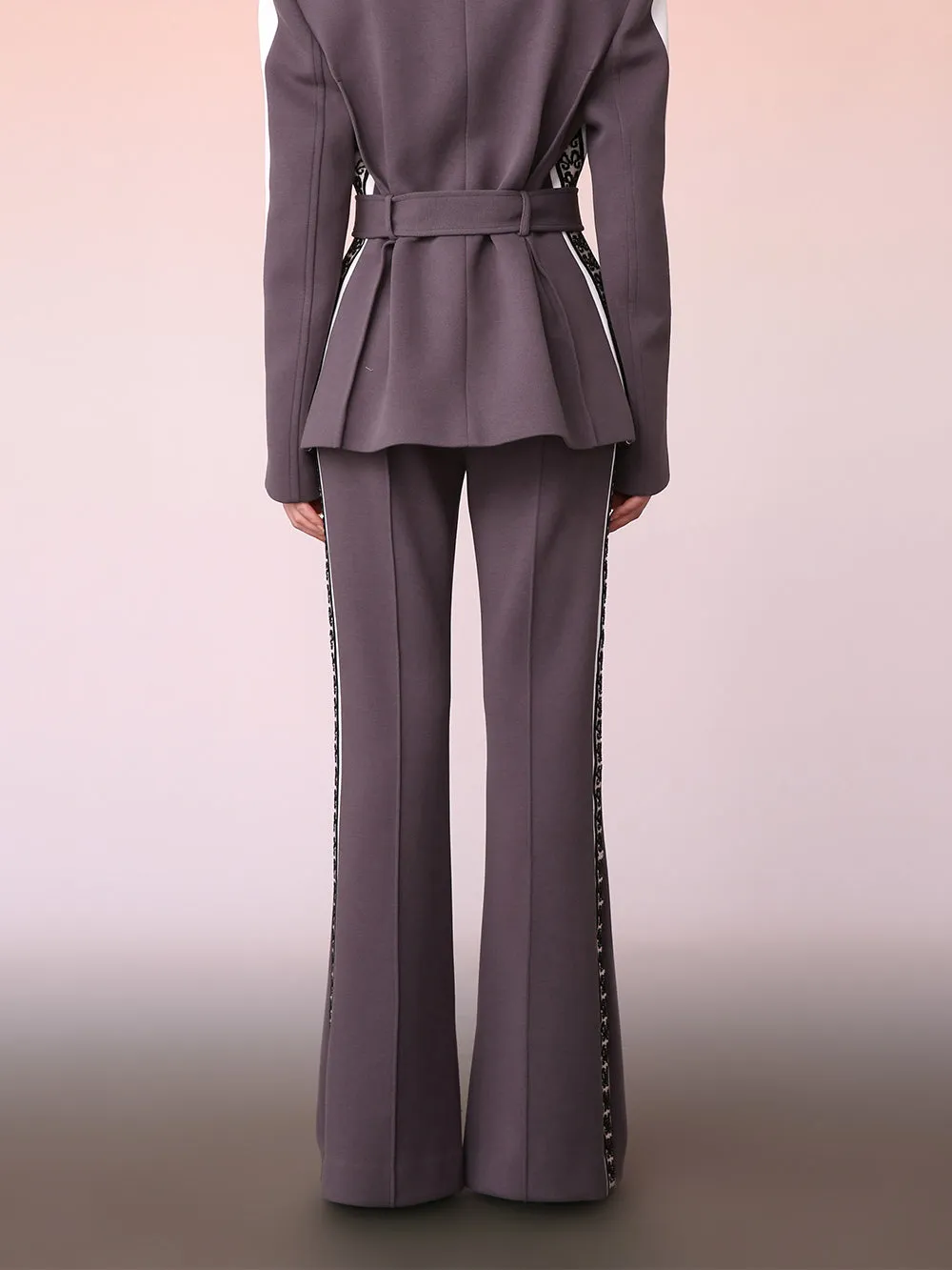 MUKZIN Spliced Casual Gray Versatile Bell Bottoms