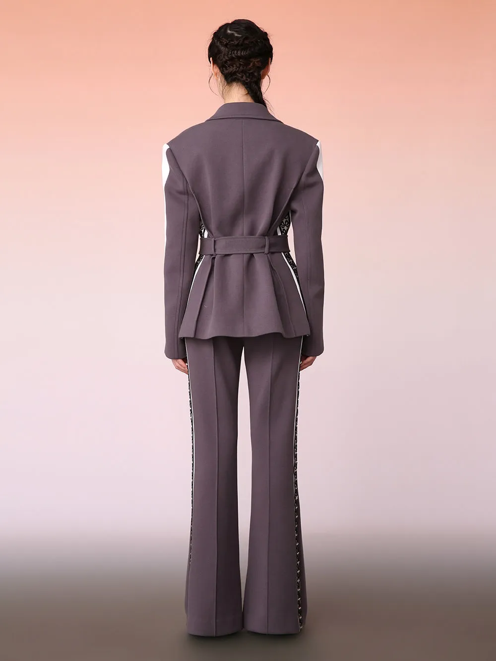 MUKZIN Spliced Casual Gray Versatile Bell Bottoms