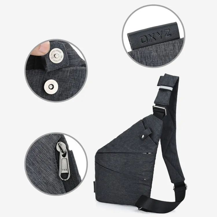 Multi-Function Portable Anti-theft Polyester Business Chest Bag Outdoor Sports Left Shoulder Bag for Men (Grey)