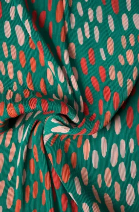 Multicolored Polka Dot Pattern Printed Crushed Georgette Fabric