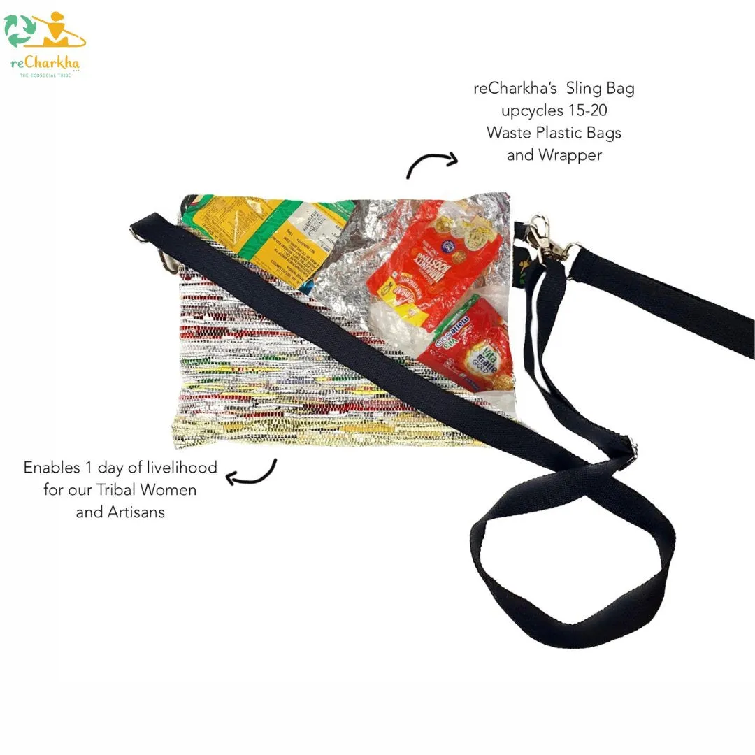 Multicolored Upcycled Handwoven Sling Bag (SI0125-015) PS_W