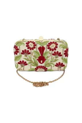 Multicolour Bagichaa Embroidered Box Clutch