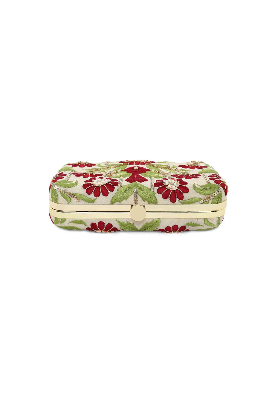 Multicolour Bagichaa Embroidered Box Clutch