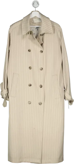Munthe Beige Stripe Trench Coat UK 8