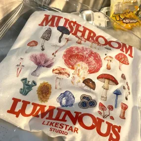 Mushroom Luminous Stylish Printed Tee