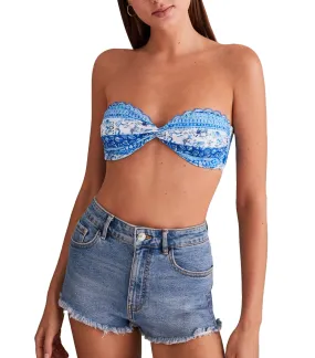 My Patch Top with Foam Fix Pad Bikini Bra Blue