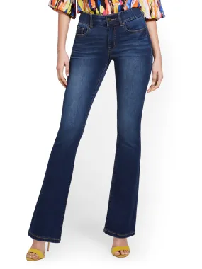 Mya Curvy High-Waisted Sculpting No Gap Barely Bootcut Jeans - Foxy Blue
