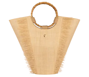 Mykonos Bamboo Natural Straw Tote Bag