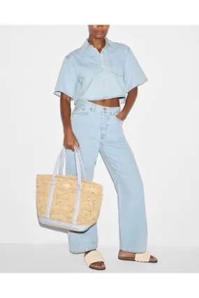 MZ Wallace Medium Raffia Tote 1568N2065 | Raffia/Chambray