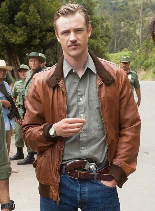 Narcos Season 1 Brown Real Leather Jacket Worn By Boyd Holbrook | Narcos Season 1 Brown Real Leather Jacket