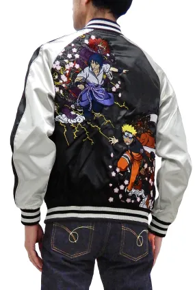 Naruto Jacket Men's Japanese Souvenir Jacket Naruto Shippuden Sukajan 9001823 Black/Off