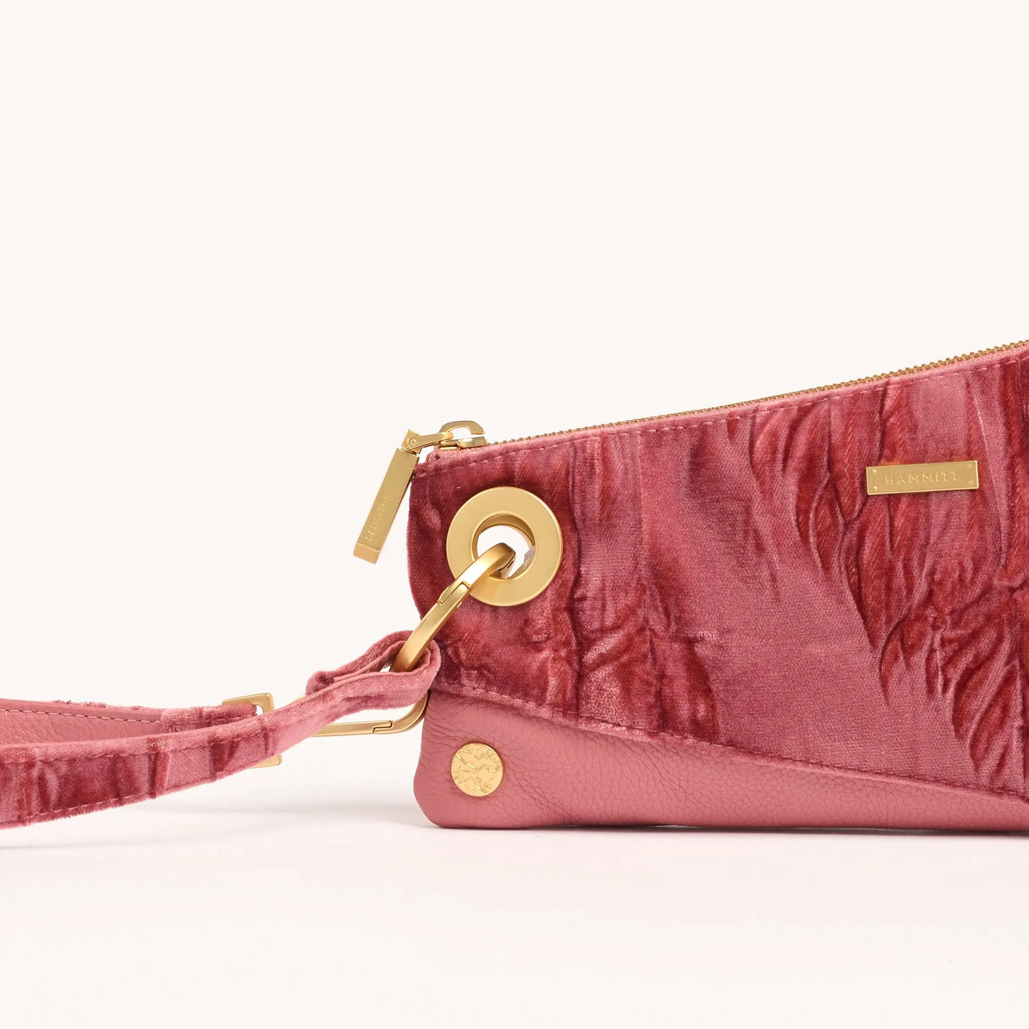 Nash Pochette | Curtain Call Pink/Brushed Gold Hammered
