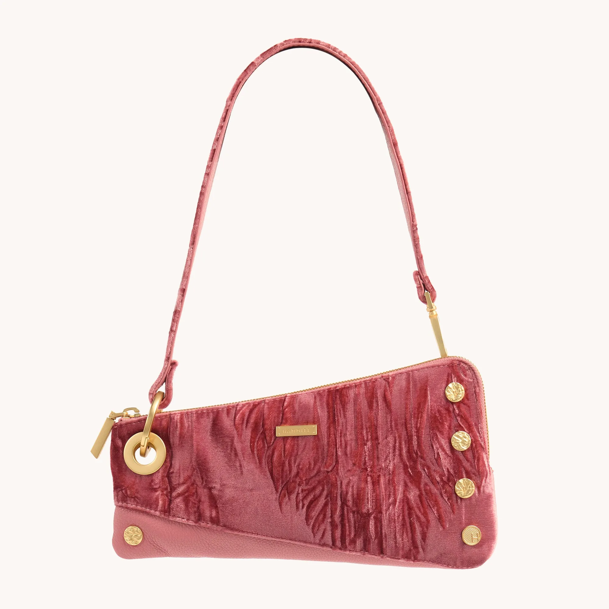 Nash Pochette | Curtain Call Pink/Brushed Gold Hammered