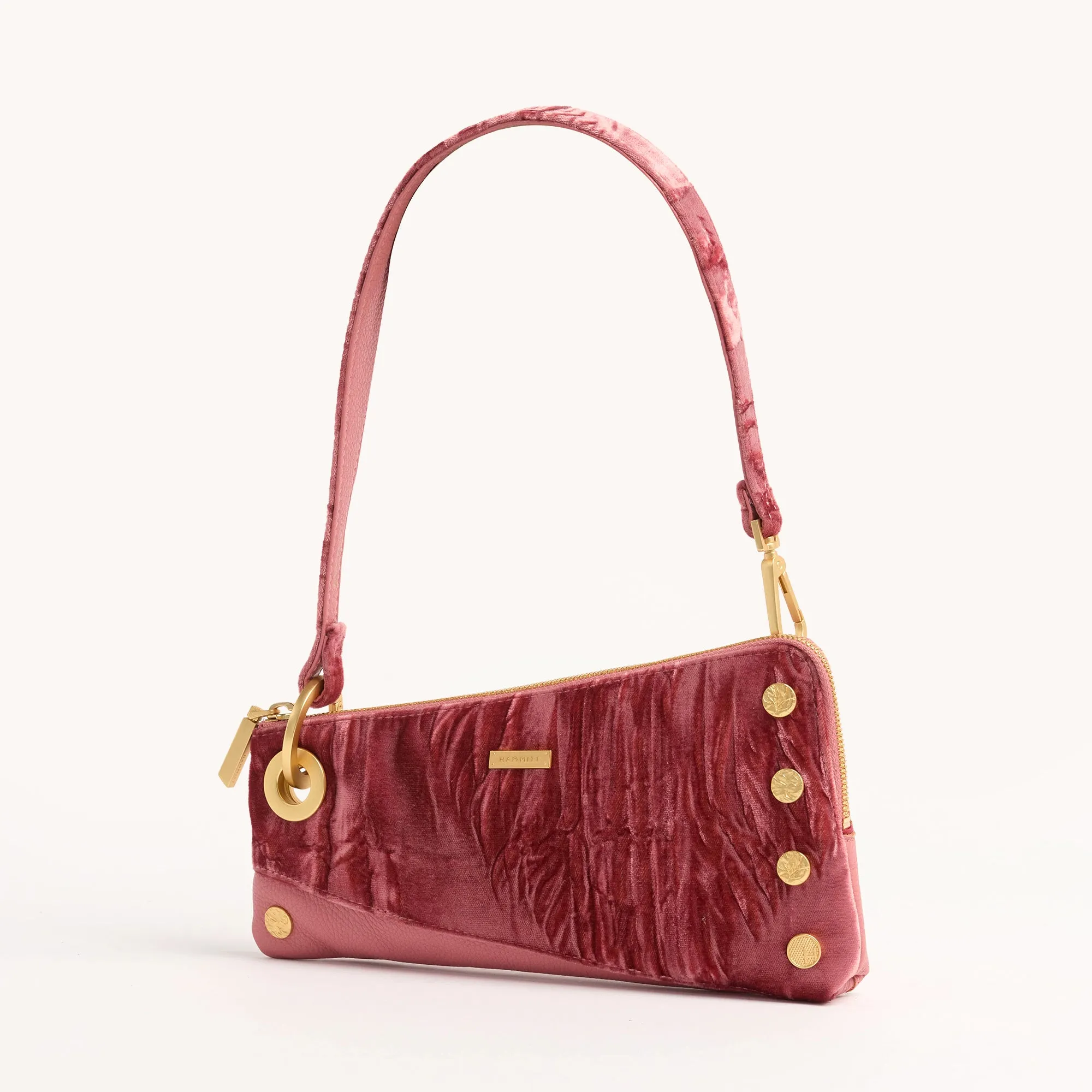Nash Pochette | Curtain Call Pink/Brushed Gold Hammered